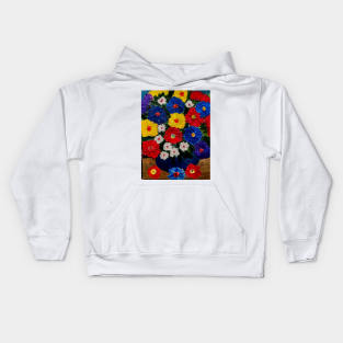 Bright and colorful abstract flowers Kids Hoodie